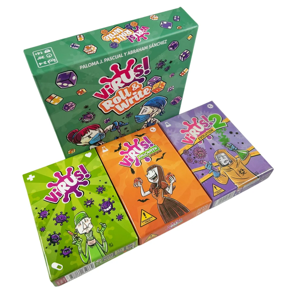 Virus Game Cards 4 Styles The Contagiously Fun Card Game Virus 1/2/3 Evolution Halloween Spanish English French Party Card