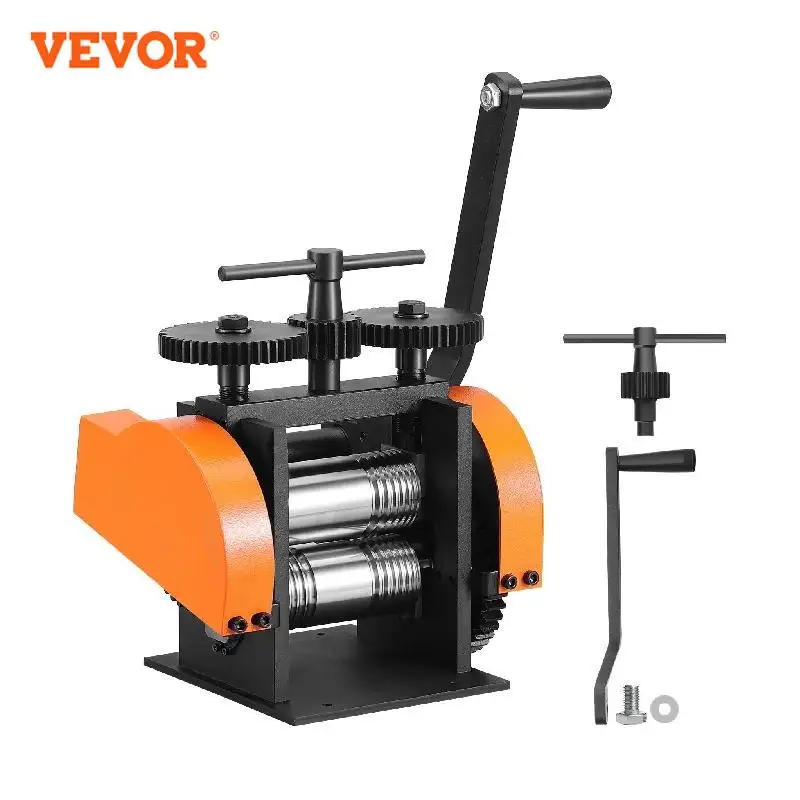 

VEVOR 45/57/75/76 mm Jewelry Rolling Mill Machine 3-in-1 Multi-function Rolling Mill for Metal Jewelry Making Sheet Square Wire