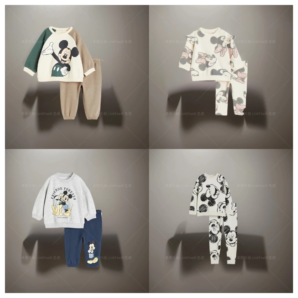 Spring Loose And Fashionable Children's Sportswear Round Neck Clothing Children's Sports Pants Set Two-piece Set