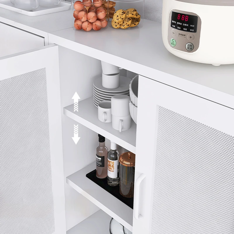 Modern Wrought Iron Sideboard Wine Tea Cabinet Simple Living Room Storage Cabinet Kitchen Storage Tableware Home Display