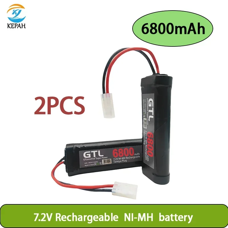 Batterie Ni-Mh 7.2V 6800mAh pour Jouets RC - Lot 1 ou 2