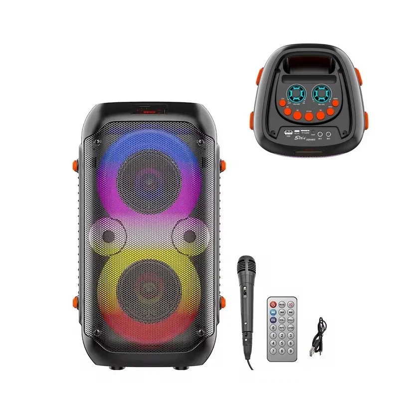 JQS 4402 Altavoz 휴대용 청중 블루투스 스피커, 분위기 조명, 휴대용 블루투스 사운드 시스템, 야외 캠핑 홈 TV TF