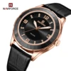 Naviforce 5040 Original New Woman Black Leather Classic Watch Ladies Girls Wristwatch Elegant Quartz Women's Watches