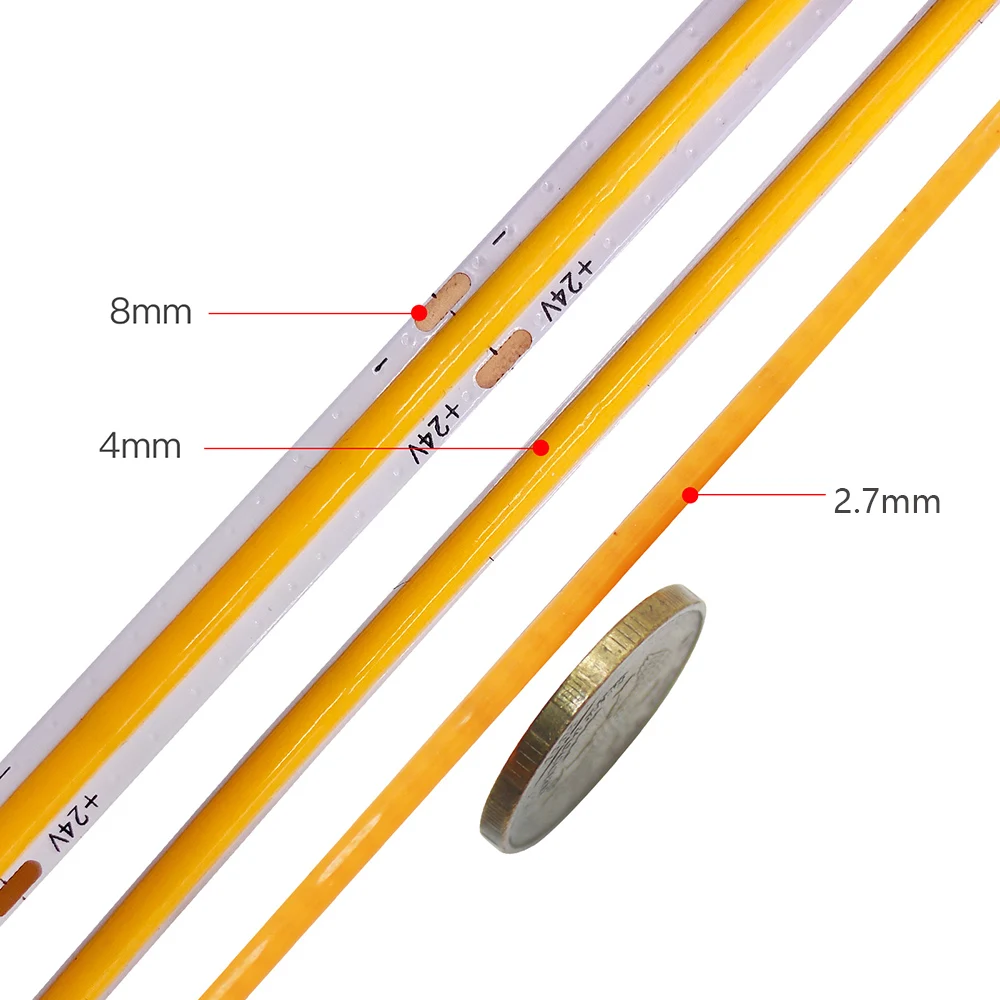 LED Light Bar DC 12V COB LED Strip Lights For Room Decor DIY Craft 4mm 8mm DC24V Linear Light Warm Cool White Dimmable
