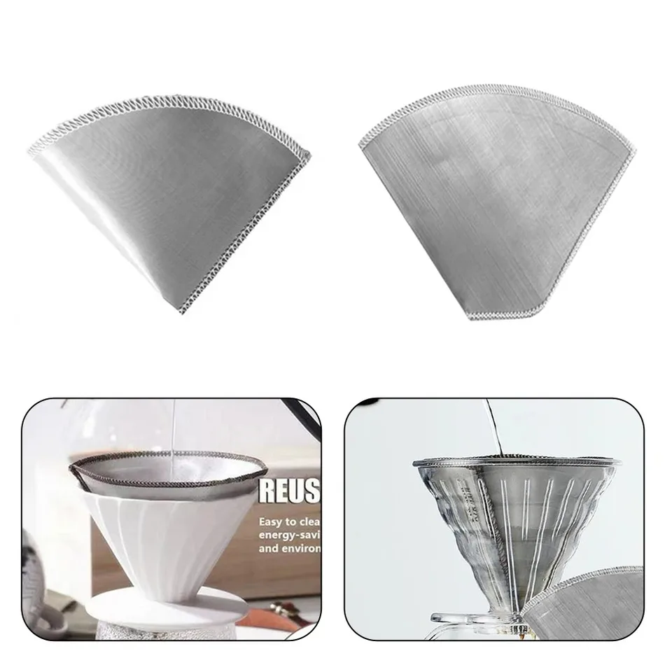 Acciaio inossidabile Imbuto Caffè Colino Dripper Doppio Strato Mesh