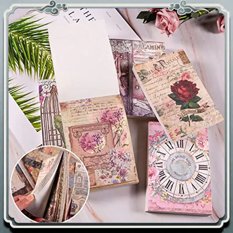 프리미엄 500 PCS 빈티지 스크랩북 종이 꽃 시리즈 스크랩북 용품 DIY 컬렉션 장식 종이