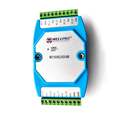 WP3082ADAM 8AI 0-20MA 또는 4-20MA 아날로그 입력 모듈 DIN 레일 RS485 MODBUS RTU 통신 WELLPRO 3