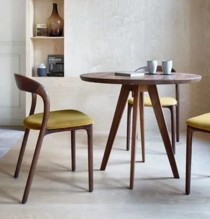 Modern simple design Coffee Shop furniture solid arm dining wood restaurant chair