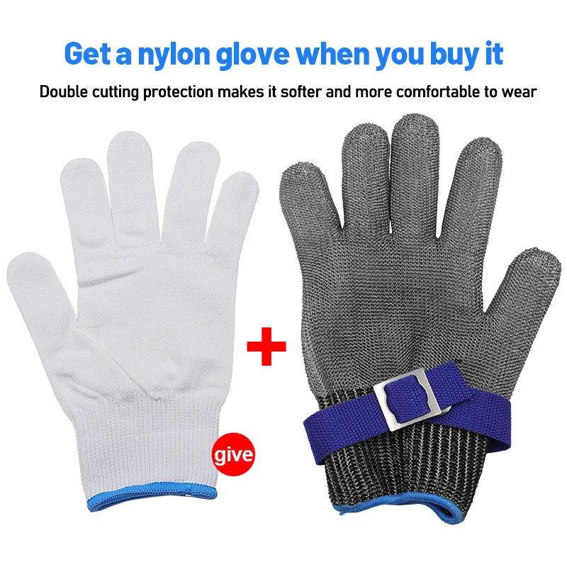 Gloves Stainless Steel Anti-cut Safety Wear-resistant Hand Protective Metal Meat Mesh for Butcher Home And Garden Kitchen
