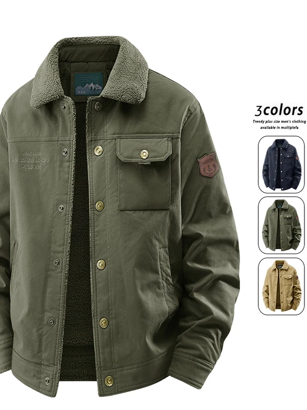 남성용 야외용 면 재킷 가을 겨울 두꺼운 따뜻한 캐주얼 오픈 가디건 플리스 안감 루즈핏 도시 캠핑 여행복