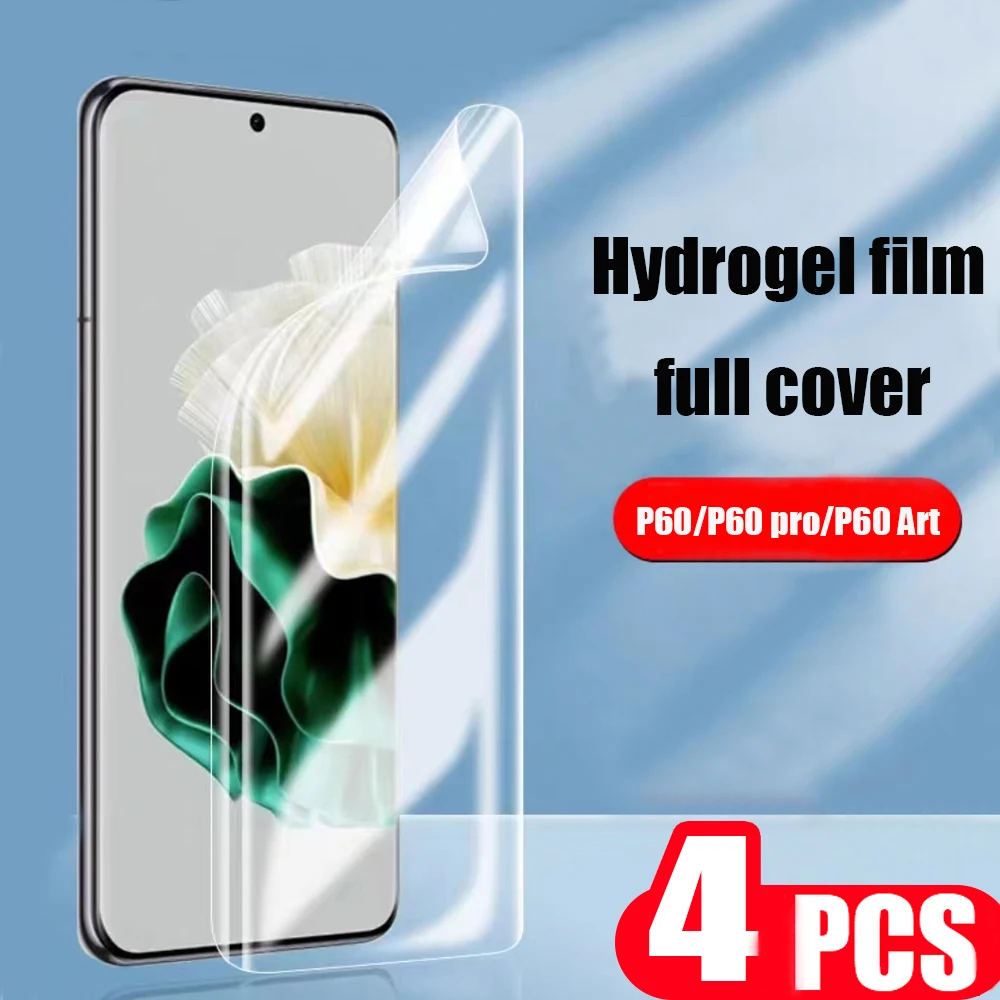 

Гидрогелевая пленка для Huawei, Защитная пленка для Huawei P60, P50, P40 pro plus, P50E, Art, P30 lite, E, полное покрытие, HD, не стекло, 4 шт.