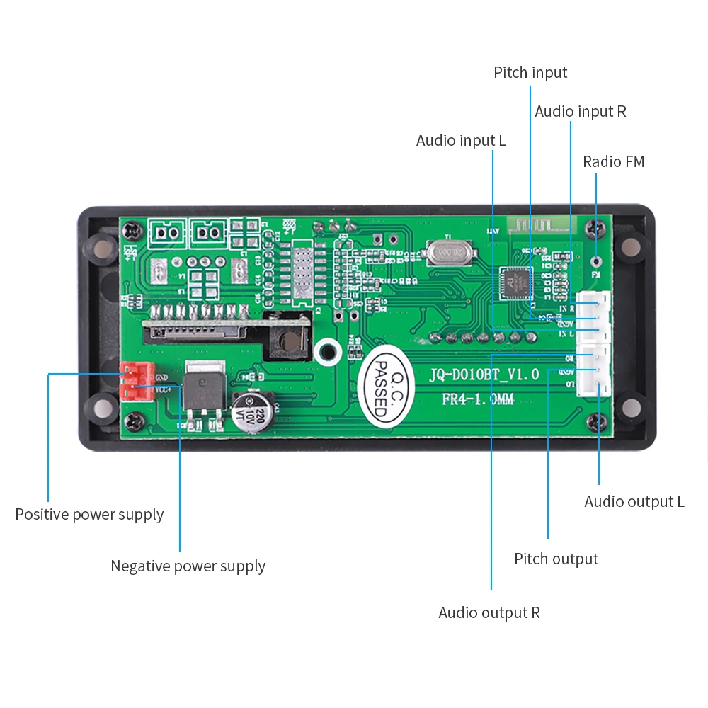 Color Screen 12V Decoder Board Bluetooth5.0 Car MP3 Player USB Recording Module Support FM AUX call Recorder Folder switching