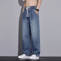 Vêtements pour hommes pantalons à jambes larges Baggy jean Streetwear droit mode Denim pantalon Y2k Vintage lavé taille élastique homme pantalon 2