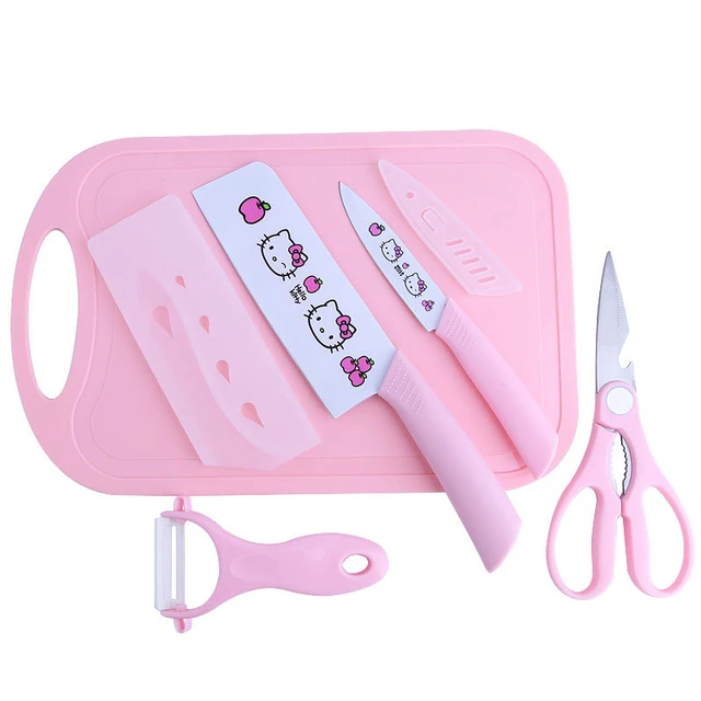 Kawaii 5Pcs/Set Sanrio Hello Kitty Kitchenware Knife Cute Cartoon