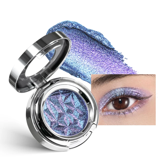 Fard à paupières scintillant effet caméléon CHARMACY, haute pigmentation, couleur changeante, formule lisse et estompable, idéal pour les soirées 1