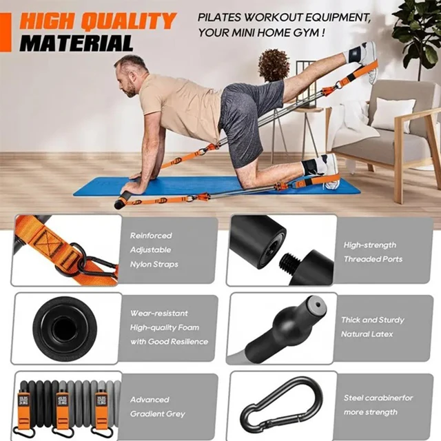 60538-03af65.jpg Pilates Workout Equipment & Resistance Bands Exercise Bands Set Portable Yoga Pilates Stick Home Gym Strength Training Equipment