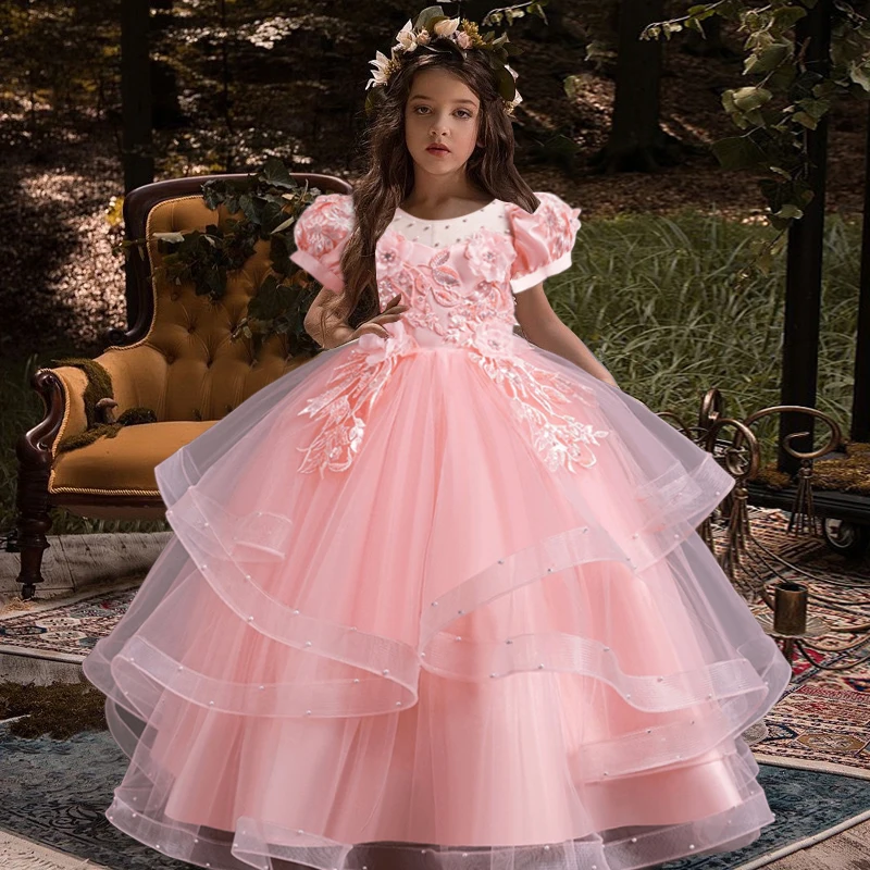 Pink Party Dresses For 17 Year Olds New Flower Girl Wedding