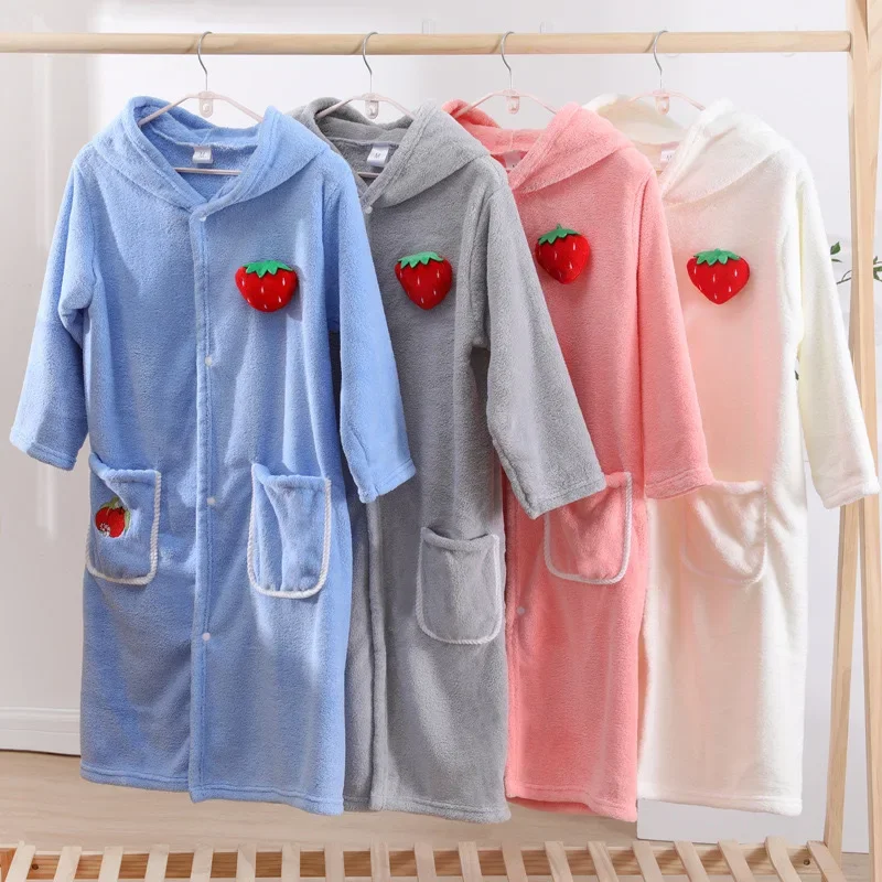 Children's Bathrobe Coat Swimmable Bath Towel Absorbent Winter Baby Sleepwear Soft Comfortable Home Clothes for Boys And Girls