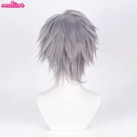 Jusqu'à la perruque de Cosplay Alien Stage Cosplay argent gris résistant à la chaleur cheveux spectacle de scène conique-con noël Halloween Anime perruques 5