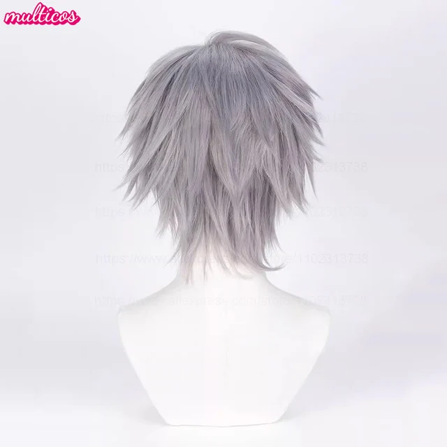 Till Cosplay Wig Alien Stage Cosplay Silver Grey Heat Resistant Hair Stage Show Conmic-Con Christmas Holloween Anime Wigs 5