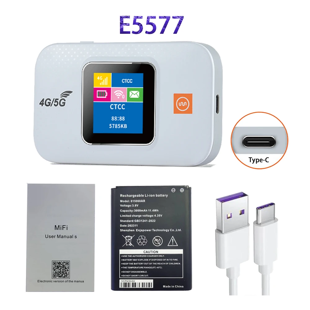 E5577 Mobile Wifi Router 3000mAh Portable 3G 4G Lte Router 150Mbps Wireless Outdoor Pocket Wifi Hotspot With Sim Card Slot