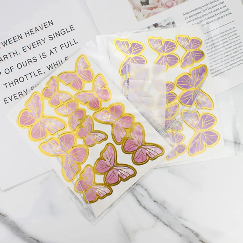 Elegant Gold & Pink Butterfly Cake Toppers - Princess Party & Wedding Decor