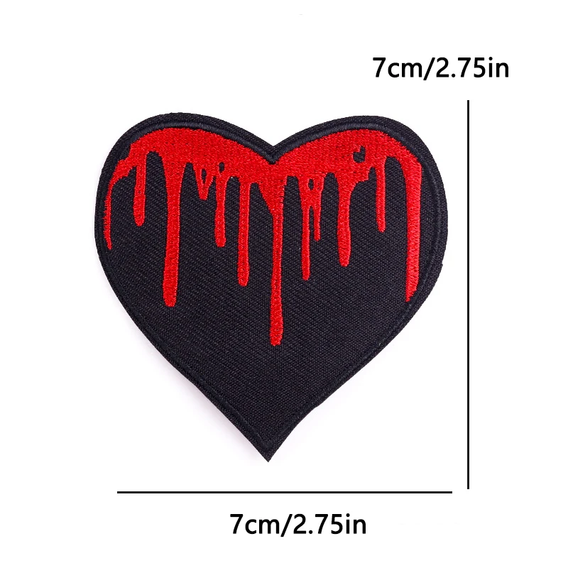 Wolf Strong Animal bestickte Aufnäher für Hut, Kleidung, Dekoration, zum Aufbügeln auf Jeans, persönliche Abzeichen, Aufkleber, Herz, Blut – Detail 30