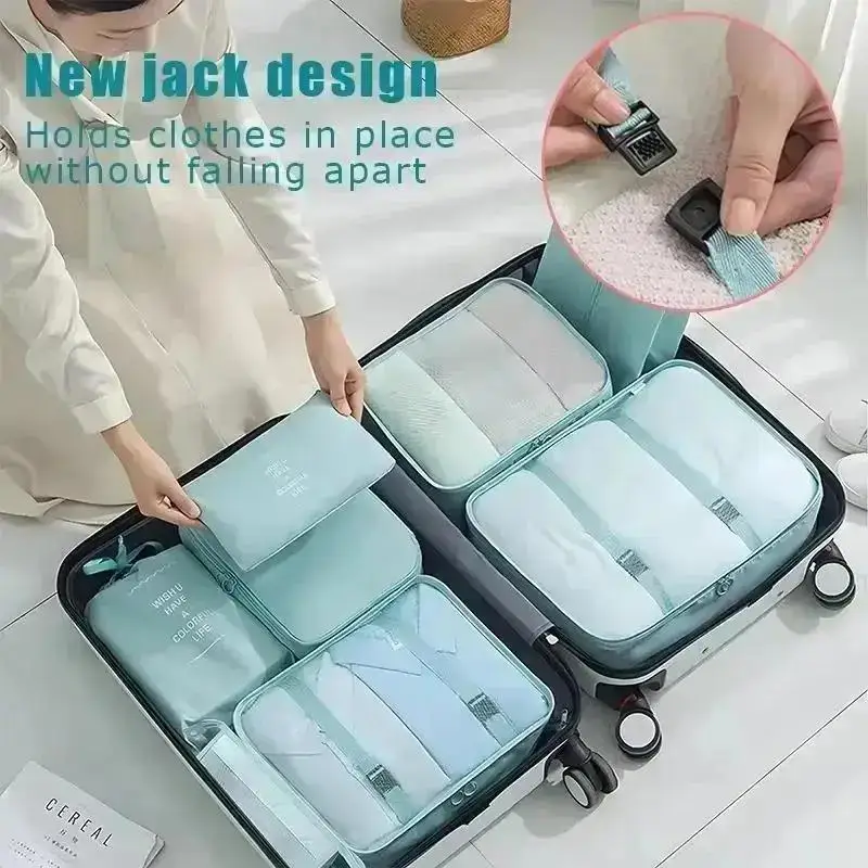 8Pc Foldable Waterproof Storage Bag Three-dimensional Travel Storage Bag Bundle Pocket Home Large Capacity Clothing Storage Bags