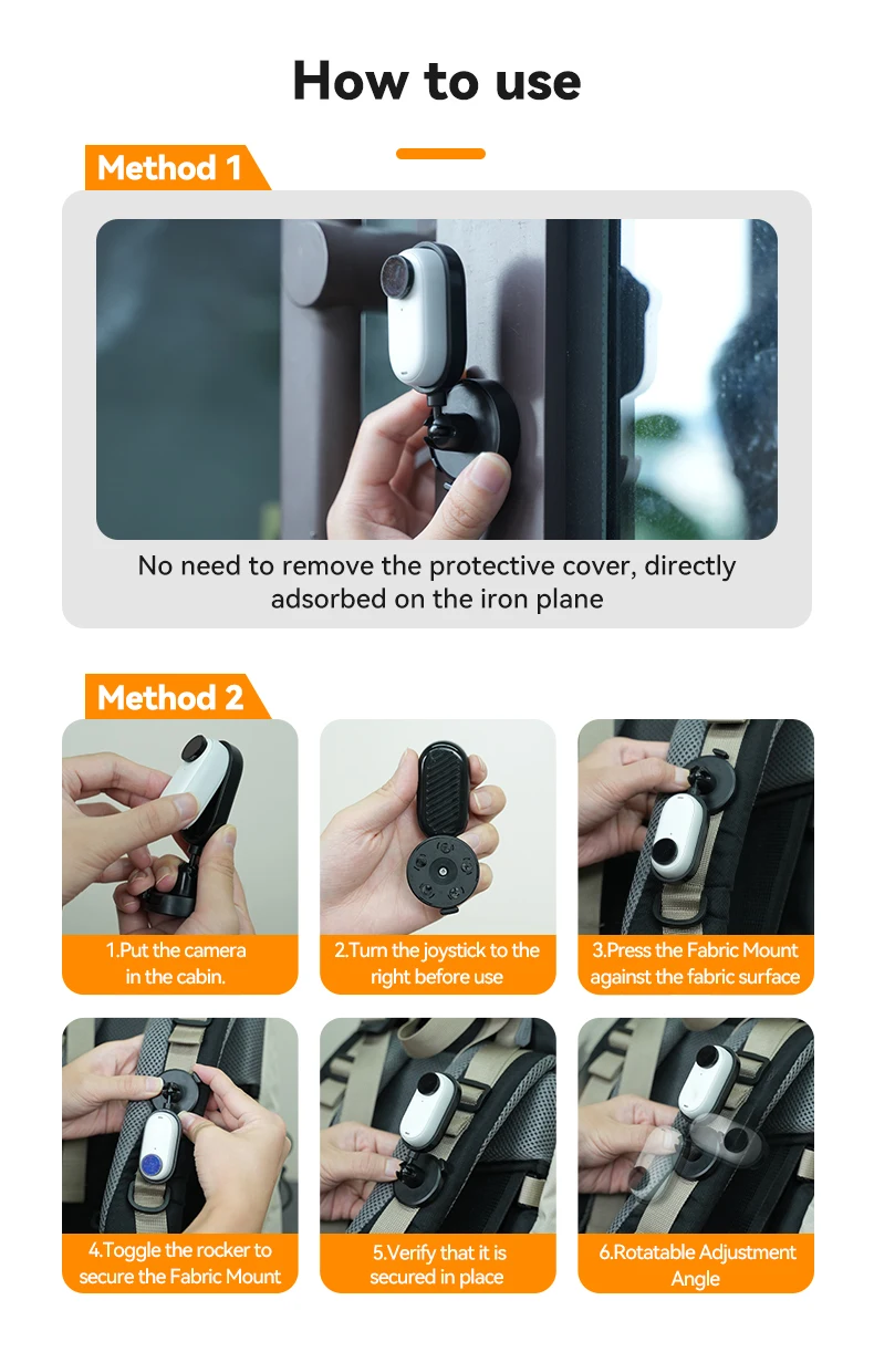 Fabric Mount For Go3 Go3s Backpack Mount Action Camera Bracket Holder For Go3