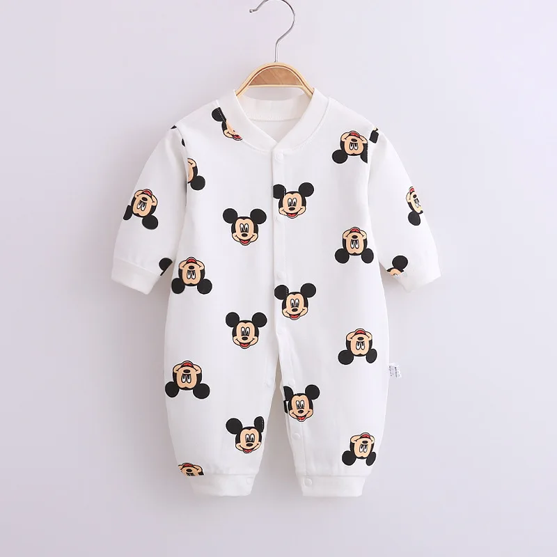 Pure Cotton Print Infant Long Sleeve Bodysuit Newborn Clothing Baby Home Wear New Toddler Boys Girls Cute Loose Pants Rompers 1