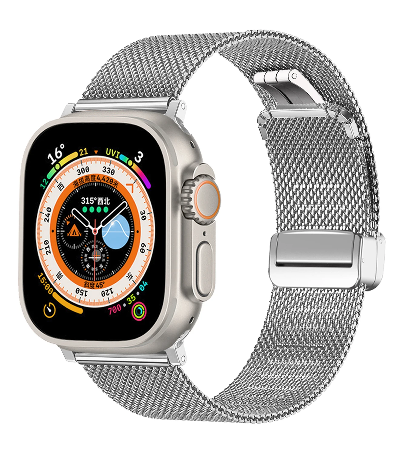 

Ремешок из нержавеющей стали для Apple Watch Band 44 мм 40 мм 45 мм 41 мм, магнитный металлический браслет для IWatch Ultra 2 49 мм 3 4 5 6 SE 7 8
