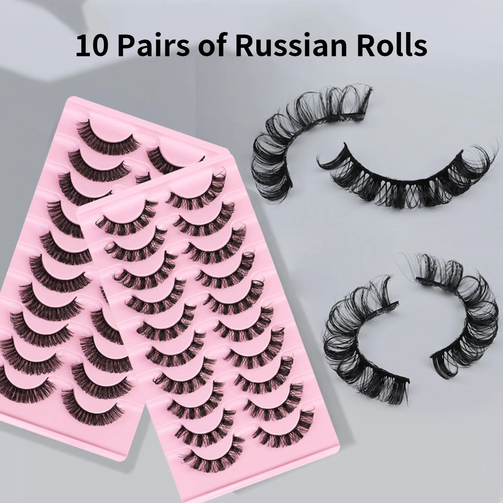 

Новинка, 10 пар, ресницы DD Curl 19 мм, русские ресницы, 3D норковые ресницы, многоразовые пушистые русские полоски, ресницы для наращивания