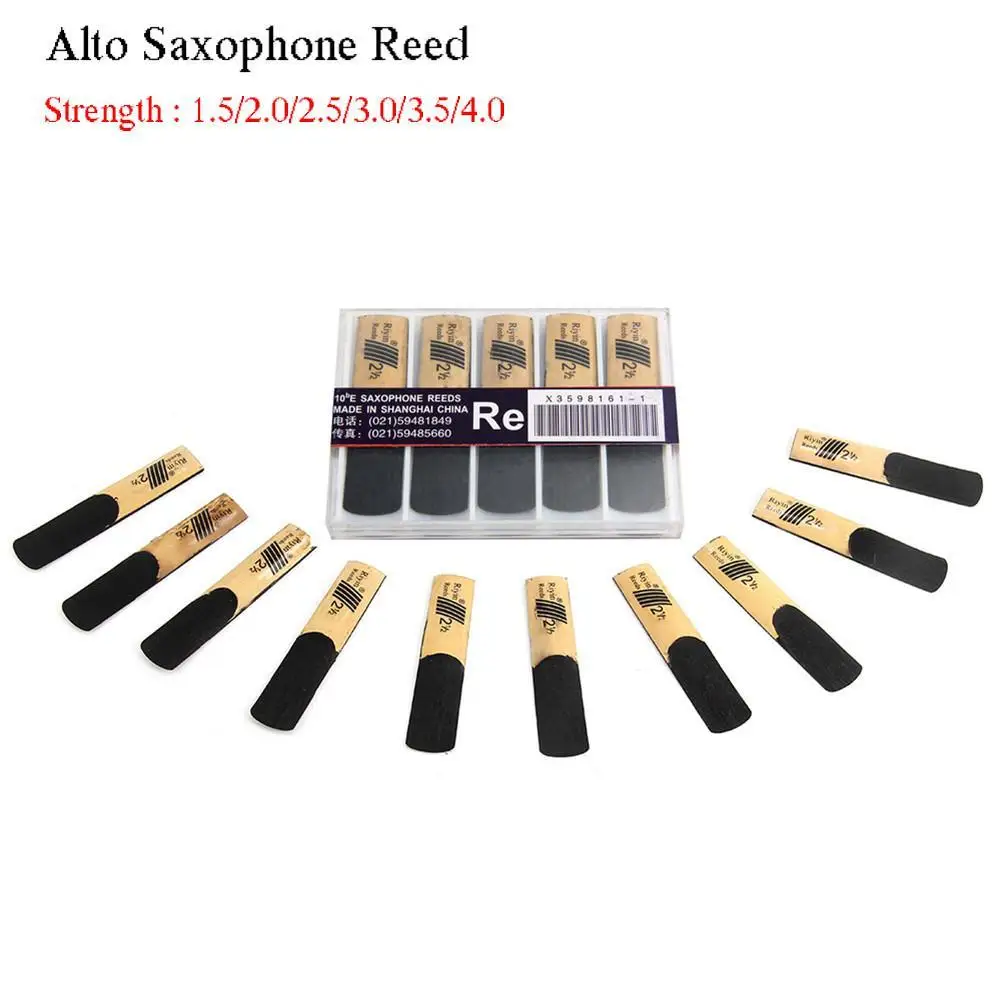 10pcs Saxophone Reed Set With Strength 1.5/2.0/2.5/3.0/3.5/4.0 for Alto Sax Reed Dropship alto sax reed high quality black high elasticity strength tone sax instrument reed woodwind parts for sax sax reed reed