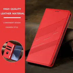 Luxury 360° Protective Wallet Case with Card Pocket for Oneplus Nord 6 (Red)