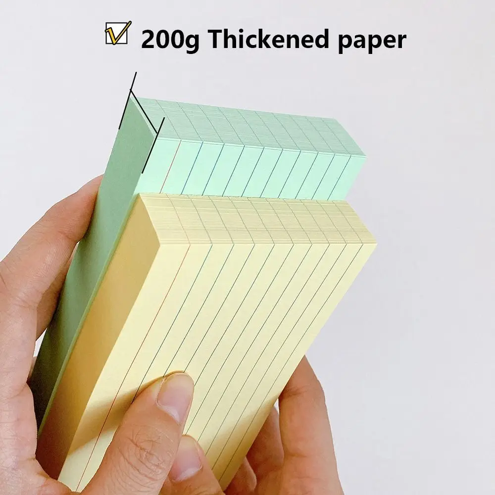 50 Blatt farbige Karteikarten, tragbarer Notizblock mit horizontalen Linien, bunte Lernkarten, DIY-Notizblöcke, kreatives Taschenpapier – Detail 6