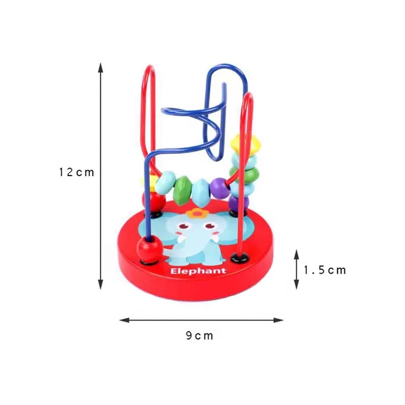 Baby Montessori Educational Math Toy Kids Circles Bead Wire Maze Roller Coaster for Children Montessori Wooden Toys Wood Puzzles 6