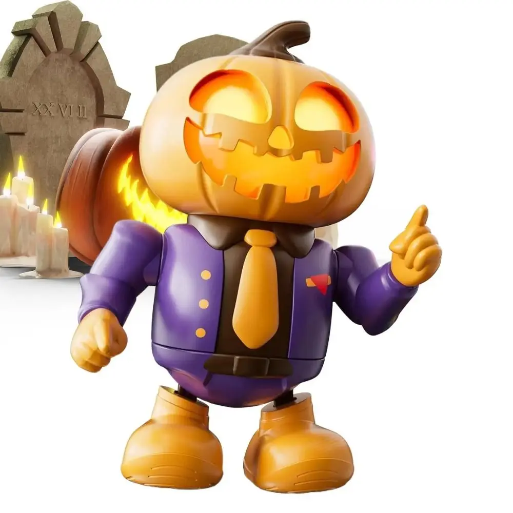 Plastic Halloween Dancing Robot Toy Light with Sound 3D Skeleton Dancing Toy Craft Decor Simulation