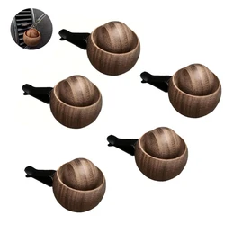 Spherical Wooden Essential Oil Car Diffuser - Natural Fragrance Decor (5PCS)