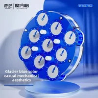 New Qiyi Clock Magnetic Puzzle Limited Edition Clock Magic Version Water Blue Coral Competition Dedicated  Column WCA 2