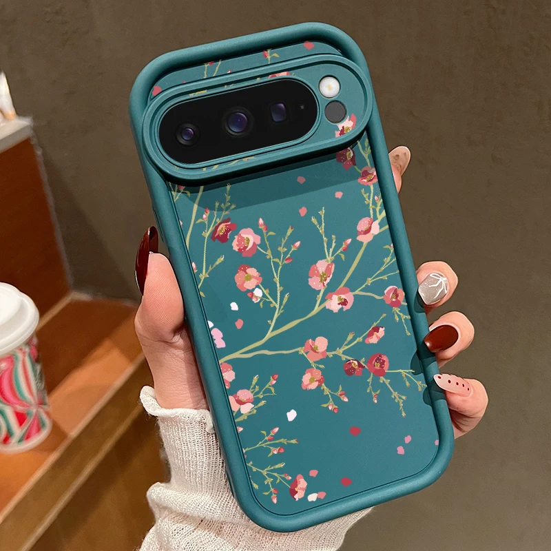 Retro Floral Soft Silicone Shockproof Phone Case Cover