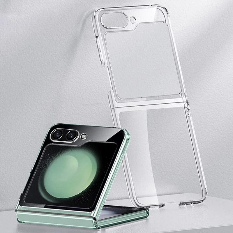 Clear Transparent Hard PC Folding Case - Slim Protective Cover for Samsung Galaxy Z Flip Series