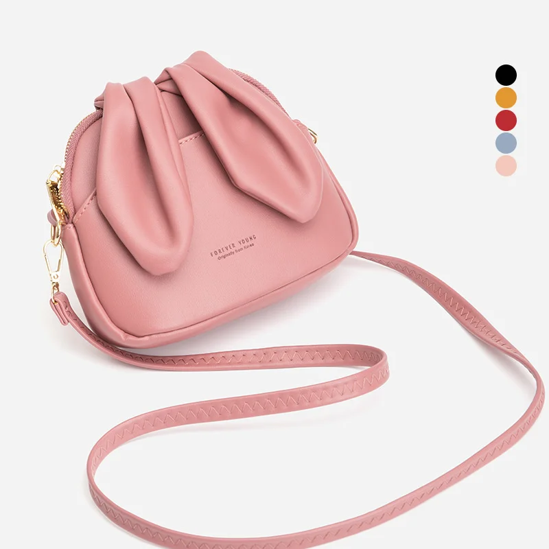 Woman Shoulder Bag Rabbit Ear Bag Women's PU Mini Versatile Fashion