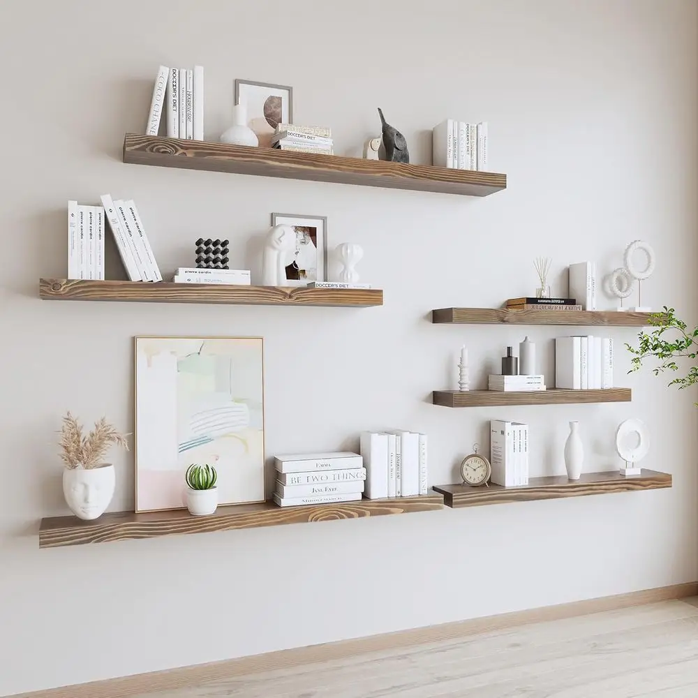 Walnut Floating Shelf Set 6