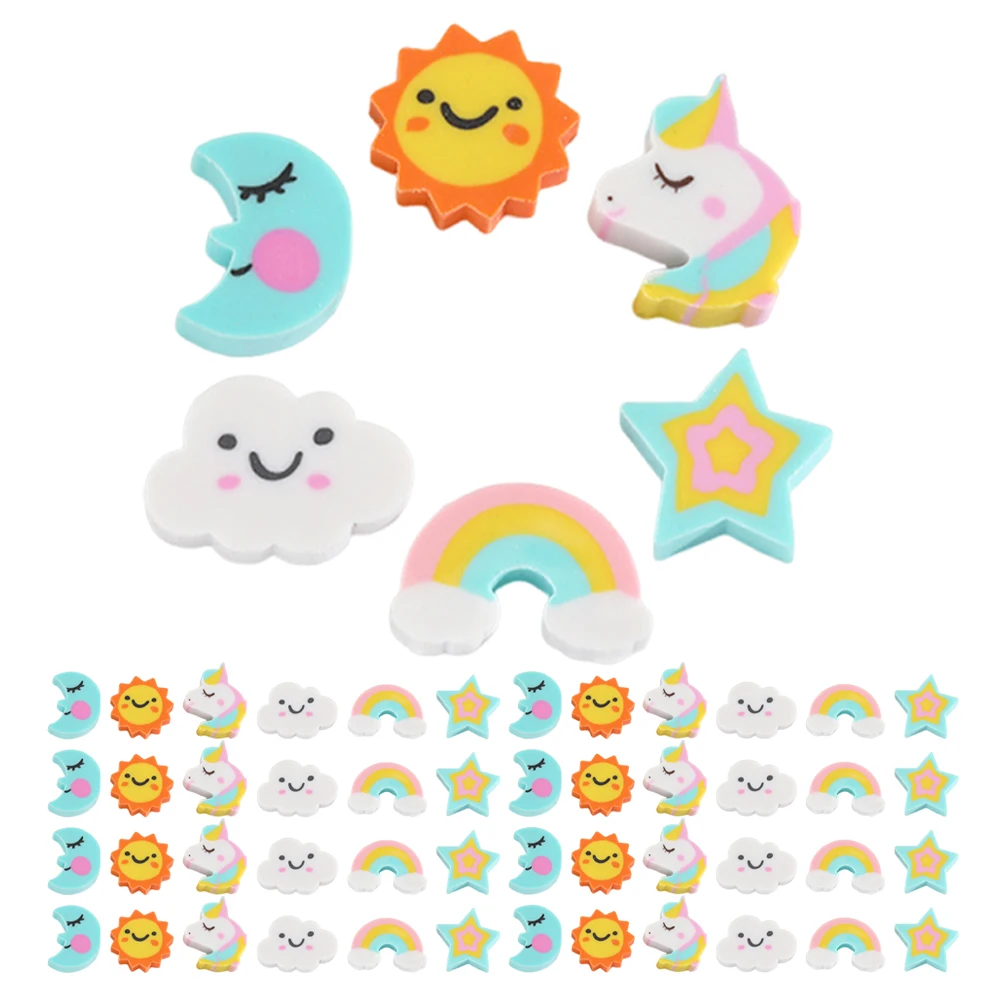 180pcs Mini Erasers For Classroom Prizes Rainbow Moon Star Cute Clouds Shaped Pencil Erasers School Supplies For Student Office