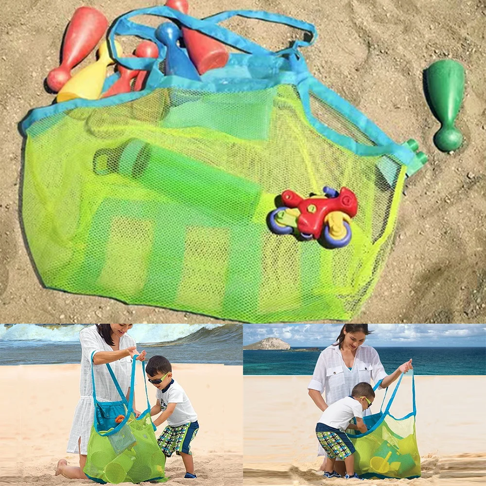 

Children Sand Away Beach Bag Portable Mesh Bag Kids Toys Clothes Towel Bag Baby Toy Storage Sundries Bags Women MakeUp Organizer