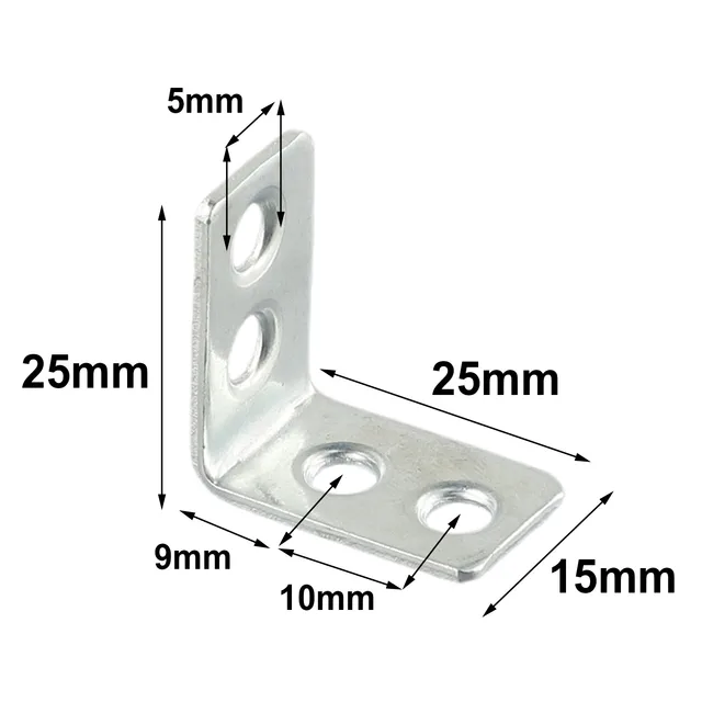 12pcs L-Shaped Corner Brackets Metal Corner Braces Drawer Shelf Wall Bracket Fixing Right Angle Corners Brace Furniture Hardware 6