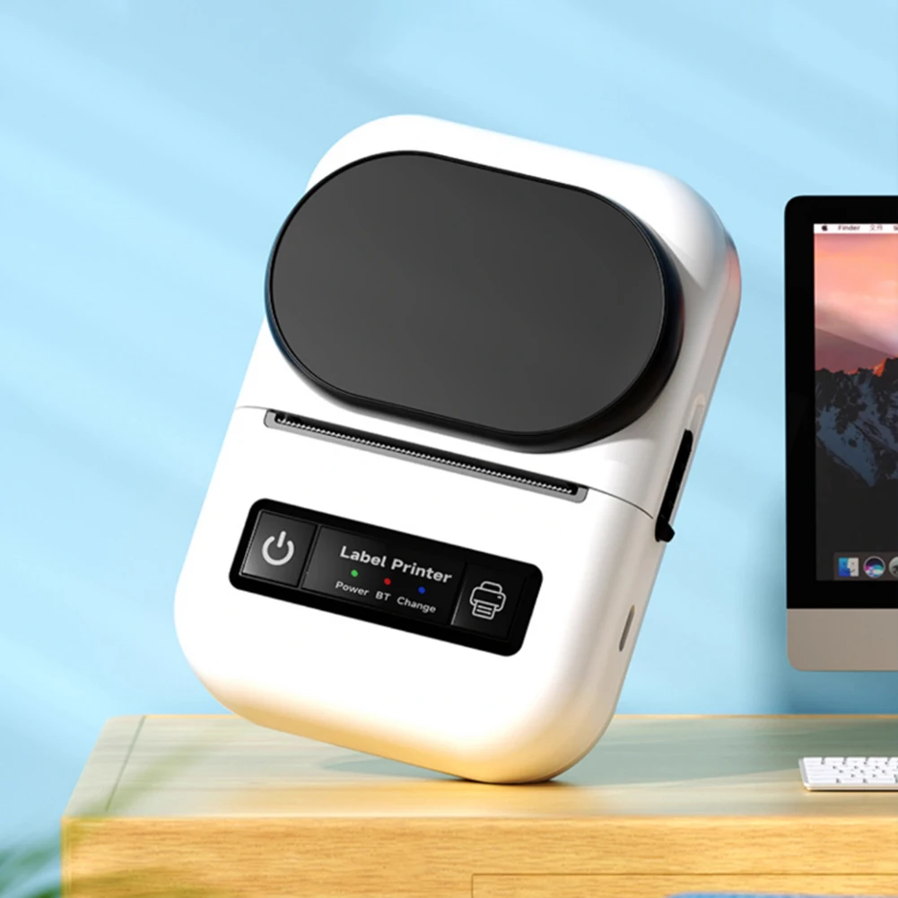 무선 스티커 프린터 블루투스 호환5.0 무선 미니 포켓 라벨 메이커 기계 홈 오피스용 직접 열전사 프린터