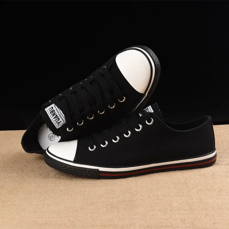 2021 New Fashion Casual Shoes for Men Lace Up Walking Shoes Boys Canvas Shoes Male Solid Color Flats Students Sneakers - Image 6