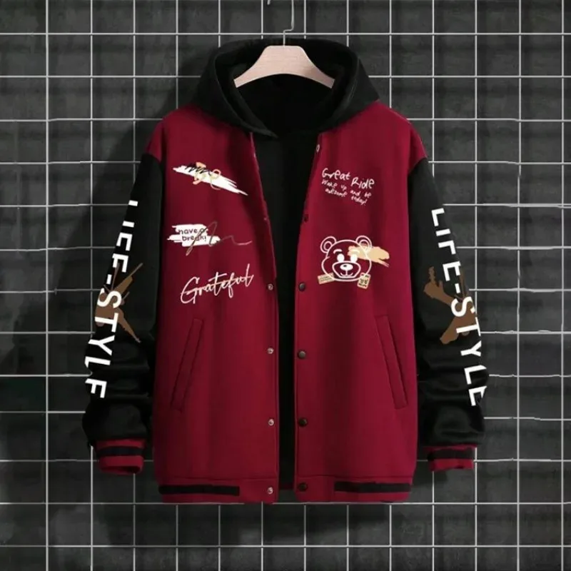 Men's Baseball Jacket Spring Autumn Loose Casual men baseball jacket