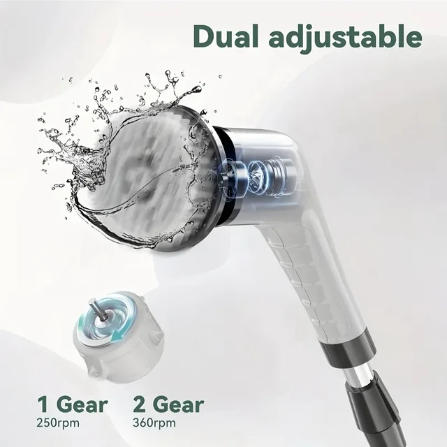 9-in-1 USB Rechargeable Electric Cleaning Brush Telescopic Handle 8 Brush Heads Multi-Surface Cleaner for Home Car 2